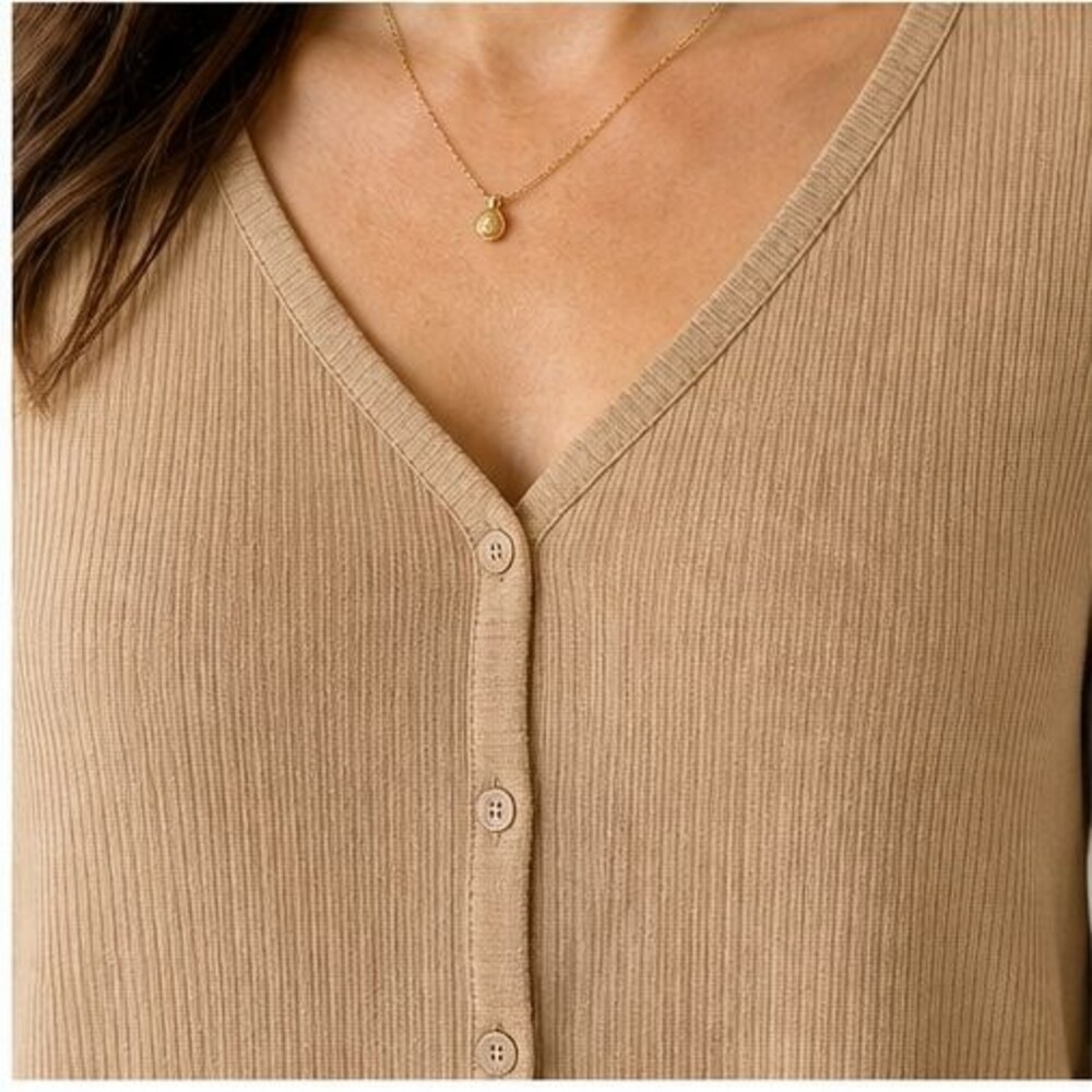 Camel Ruffle Blouse - Picture 4 of 6
